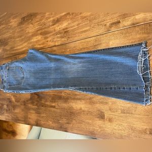 Seven7 jeans flare raw edge size 14